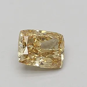 0.6ct CUSHION Fancy Yellow VVS2 Coloured Lab diamond
