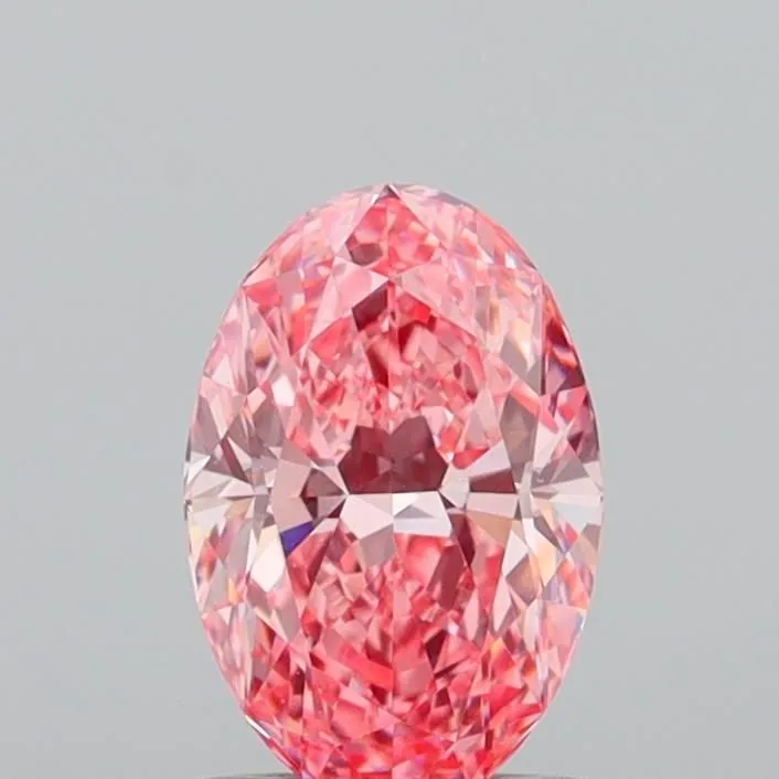 1.09ct OVAL Fancy Vivid Pink VS1 Coloured Lab diamond