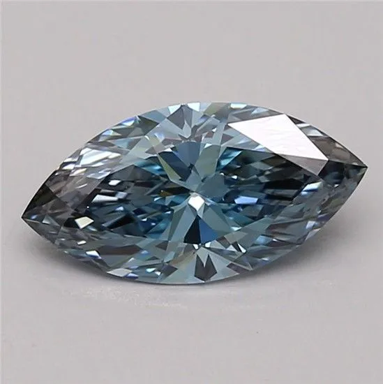 1.03ct MARQUISE Fancy Vivid Blue VVS2 Coloured Lab diamond
