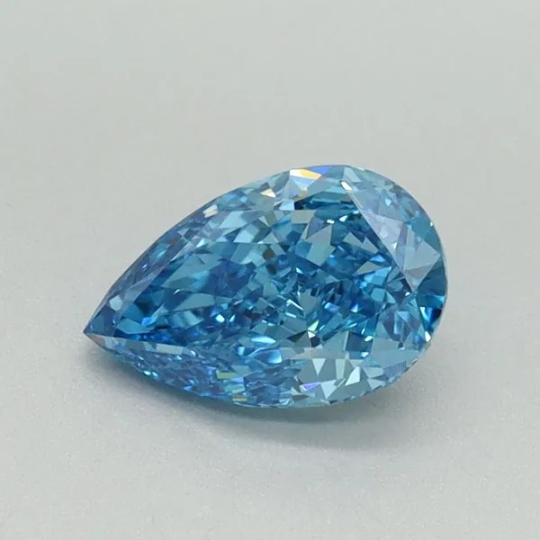 0.75ct PEAR Fancy Vivid Blue VVS2 Coloured Lab diamond