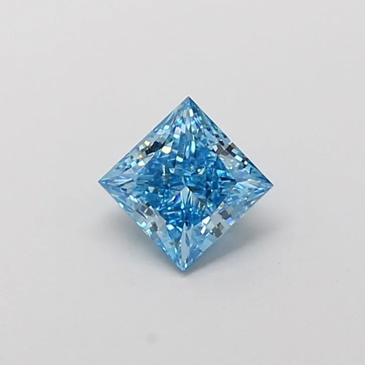 1.00ct PRINCESS Fancy Vivid Blue VS1 Coloured Lab diamond