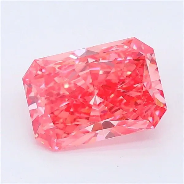 1.21ct RADIANT Fancy Vivid Pink VVS2 Coloured Lab diamond