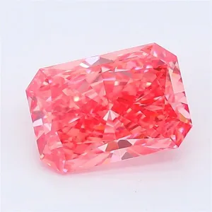 1.21ct RADIANT Fancy Vivid Pink VVS2 Coloured Lab diamond