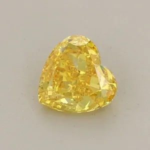 0.53ct HEART Fancy Vivid Yellow VS2 Coloured Lab diamond