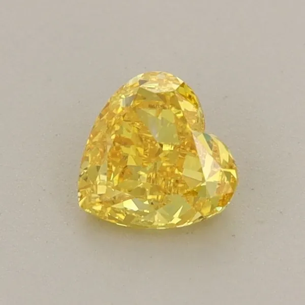 0.53ct HEART Fancy Vivid Yellow VS2 Coloured Lab diamond