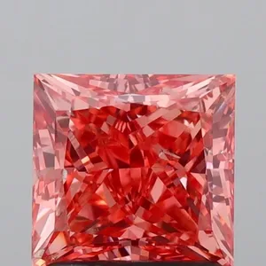 1.5ct PRINCESS Fancy Vivid Pink SI2 Coloured Lab diamond