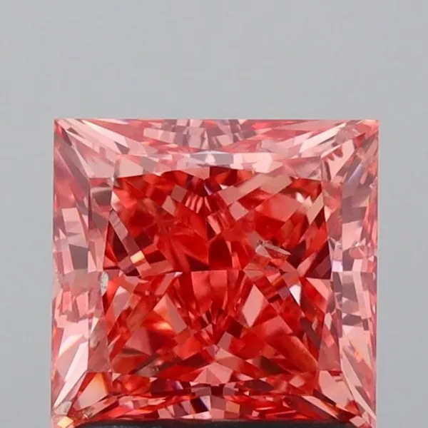 1.5ct PRINCESS Fancy Vivid Pink SI2 Coloured Lab diamond