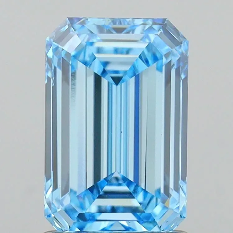 1.54ct EMERALD Fancy Vivid Blue VS1 Coloured Lab diamond