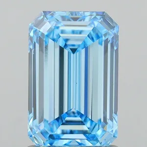 1.54ct EMERALD Fancy Vivid Blue VS1 Coloured Lab diamond