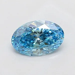 1.09ct OVAL Fancy Vivid Blue SI1 Coloured Lab diamond