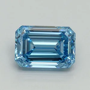 1.1ct EMERALD Fancy Vivid Blue VVS2 Coloured Lab diamond
