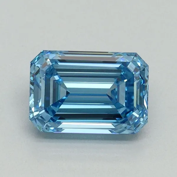 1.1ct EMERALD Fancy Vivid Blue VVS2 Coloured Lab diamond