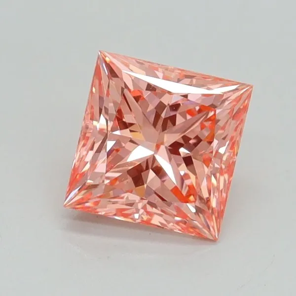 1.01ct PRINCESS Fancy Vivid Pink SI1 Coloured Lab diamond