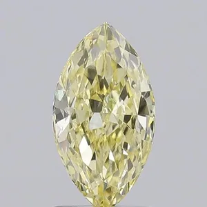 1.09ct MARQUISE Fancy Intense Yellow VVS2 Coloured Lab diamond