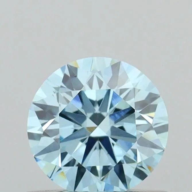 0.52ct ROUND Fancy Vivid Blue VVS2 Coloured Lab diamond