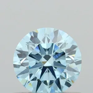 0.52ct ROUND Fancy Vivid Blue VVS2 Coloured Lab diamond