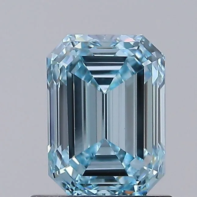 1.05ct EMERALD Fancy Vivid Blue VVS2 Coloured Lab diamond