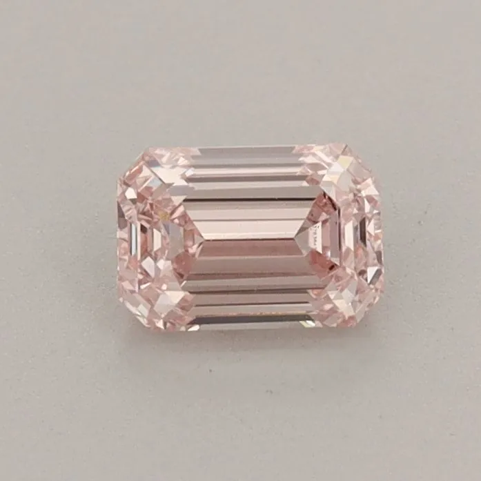 0.52ct EMERALD Fancy Intense Pink VS1 Coloured Lab diamond