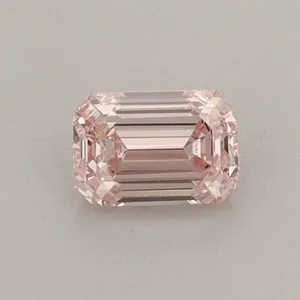 0.52ct EMERALD Fancy Intense Pink VS1 Coloured Lab diamond