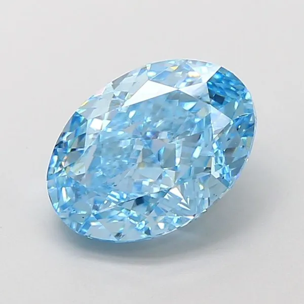 1.05ct OVAL Fancy Vivid Blue VS1 Coloured Lab diamond