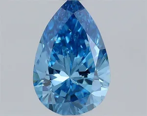 0.42ct PEAR Fancy Vivid Blue VVS2 Coloured Lab diamond