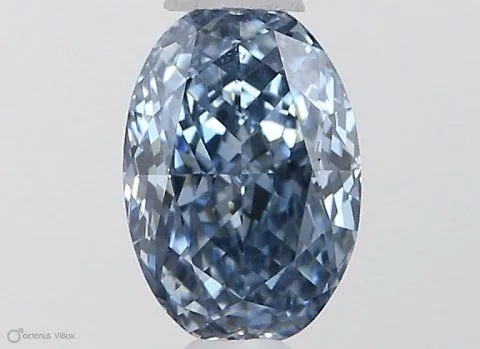 0.43ct OVAL Fancy Vivid Blue VS2 Coloured Lab diamond