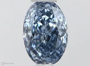 0.43ct OVAL Fancy Vivid Blue VS2 Coloured Lab diamond
