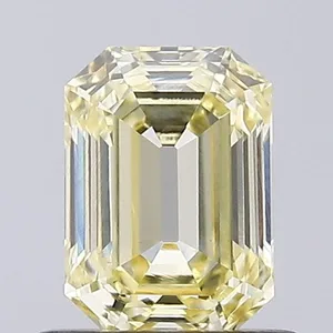0.68ct EMERALD Fancy Light Yellow VVS2 Coloured Lab diamond