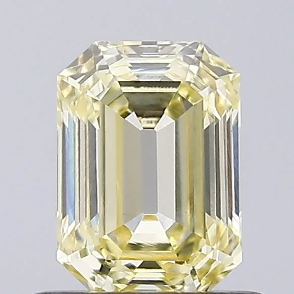 0.68ct EMERALD Fancy Light Yellow VVS2 Coloured Lab diamond