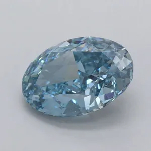 1.04ct OVAL Fancy Vivid Blue VVS1 Coloured Lab diamond