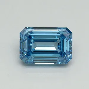 1.04ct EMERALD Fancy Vivid Blue VS1 Coloured Lab diamond