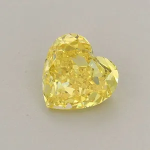 0.5ct HEART Fancy Vivid Yellow SI1 Coloured Lab diamond