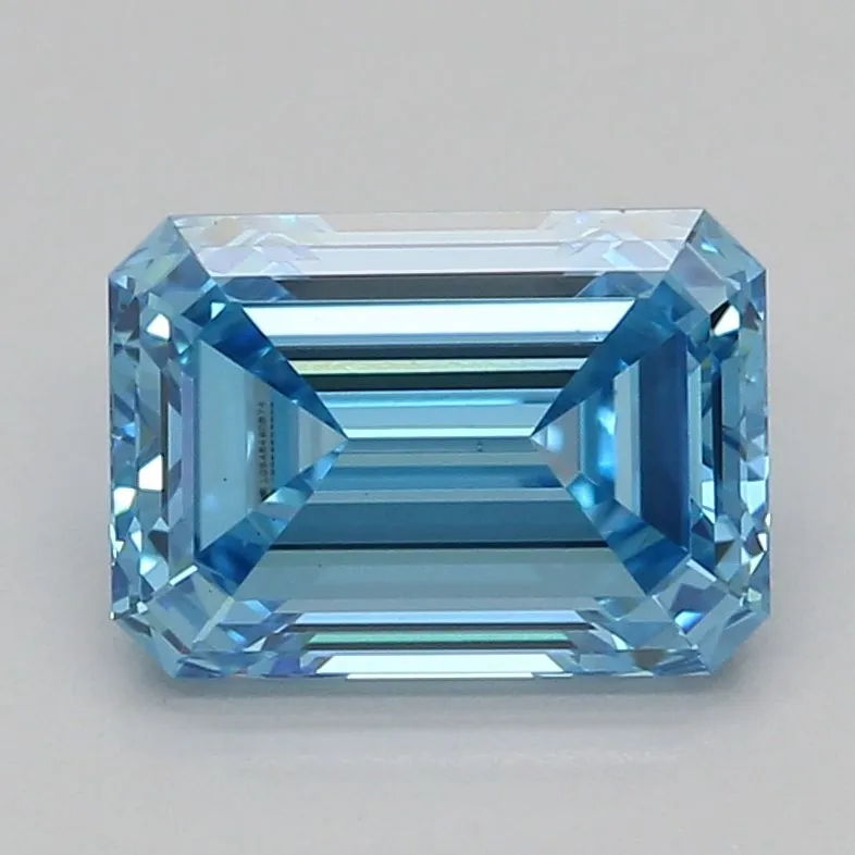 1.04ct EMERALD Fancy Vivid Blue VS1 Coloured Lab diamond