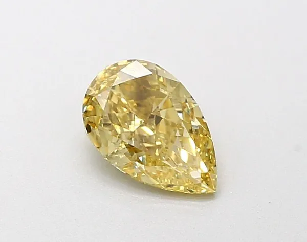 0.79ct PEAR Fancy Intense Yellow VS1 Coloured Lab diamond