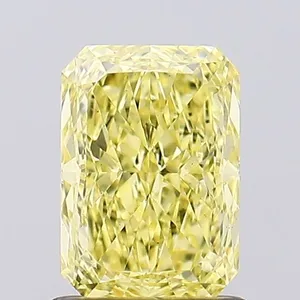 1.08ct RADIANT Fancy Vivid Yellow VS2 Coloured Lab diamond