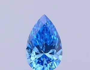 0.3ct PEAR Fancy Vivid Blue VS2 Coloured Lab diamond