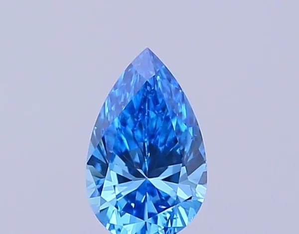 0.3ct PEAR Fancy Vivid Blue VS2 Coloured Lab diamond