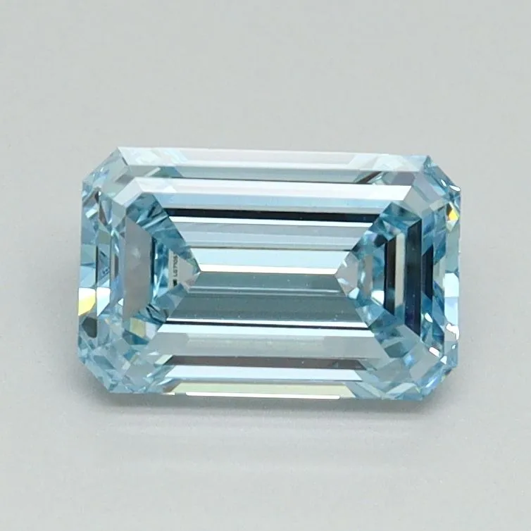 1.06ct EMERALD Fancy Intense Blue VVS2 Coloured Lab diamond