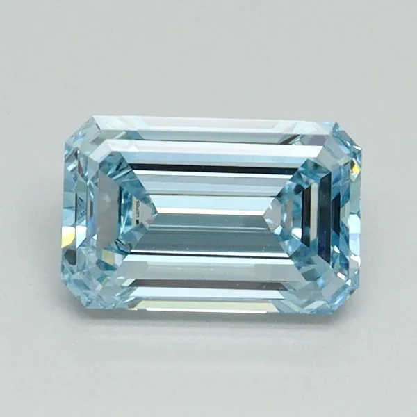 1.06ct EMERALD Fancy Intense Blue VVS2 Coloured Lab diamond