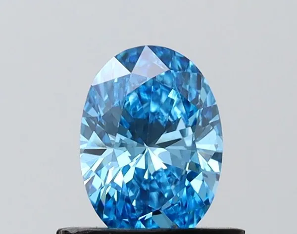 0.74ct OVAL Fancy Vivid Blue VVS2 Coloured Lab diamond