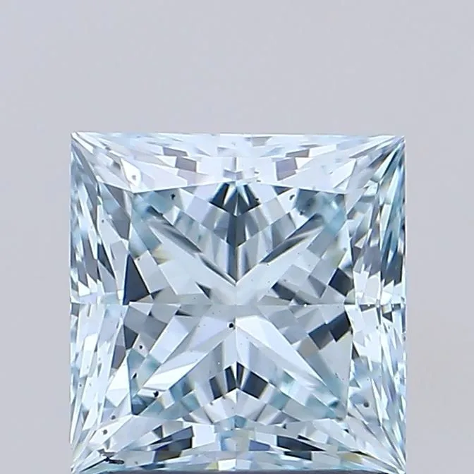 1.58ct PRINCESS Fancy Intense Blue VS2 Coloured Lab diamond