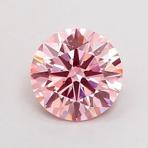 0.93ct ROUND Fancy Intense Pink SI1 Coloured Lab diamond