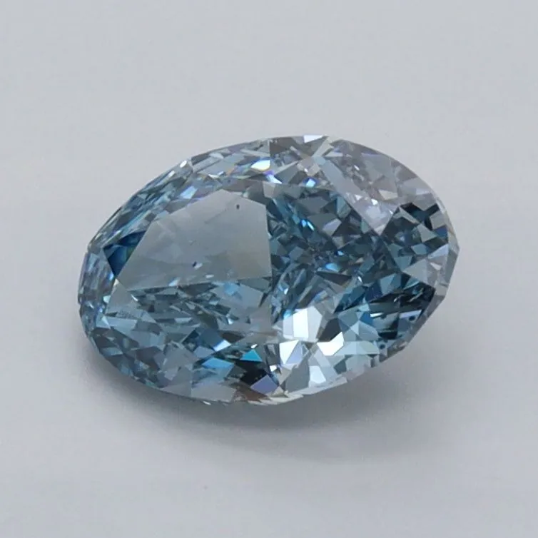 1.04ct OVAL Fancy Vivid Blue VVS2 Coloured Lab diamond