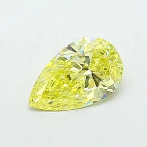 0.9ct PEAR Fancy Intense Yellow VS2 Coloured Lab diamond