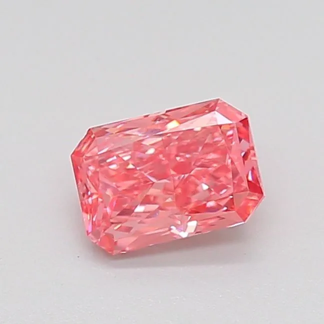 0.74ct RADIANT Fancy Vivid Pink VS2 Coloured Lab diamond