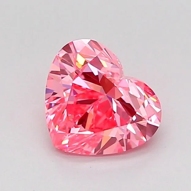 1.00ct HEART Fancy Vivid Pink VS1 Coloured Lab diamond