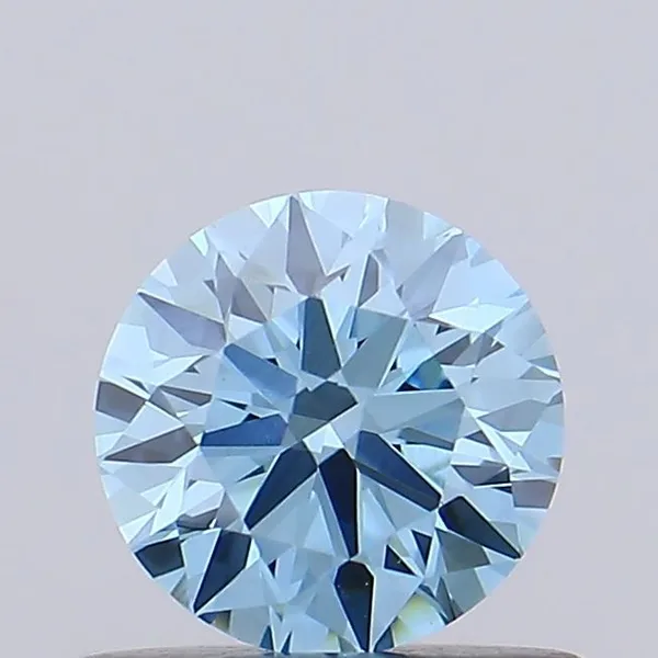 0.59ct ROUND Fancy Vivid Blue VVS2 Coloured Lab diamond