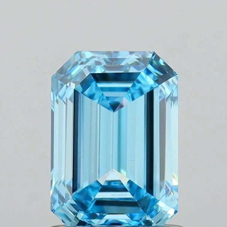 1.41ct EMERALD Fancy Vivid Blue VS1 Coloured Lab diamond