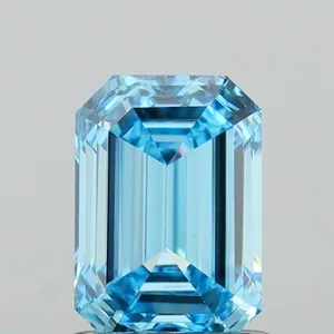 1.41ct EMERALD Fancy Vivid Blue VS1 Coloured Lab diamond
