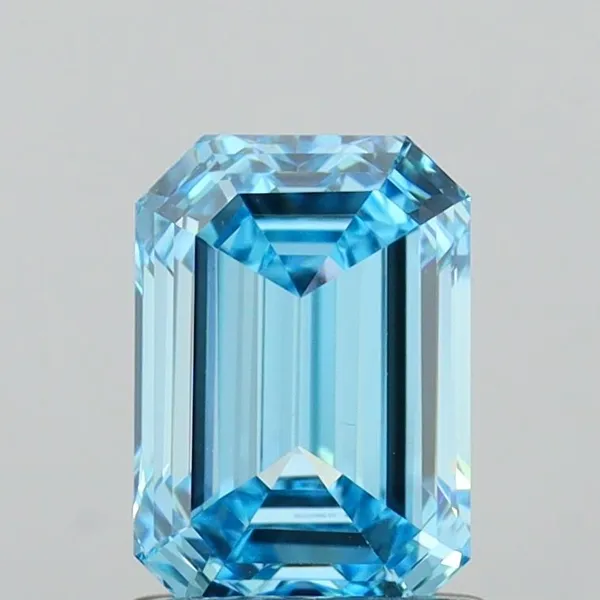 1.41ct EMERALD Fancy Vivid Blue VS1 Coloured Lab diamond